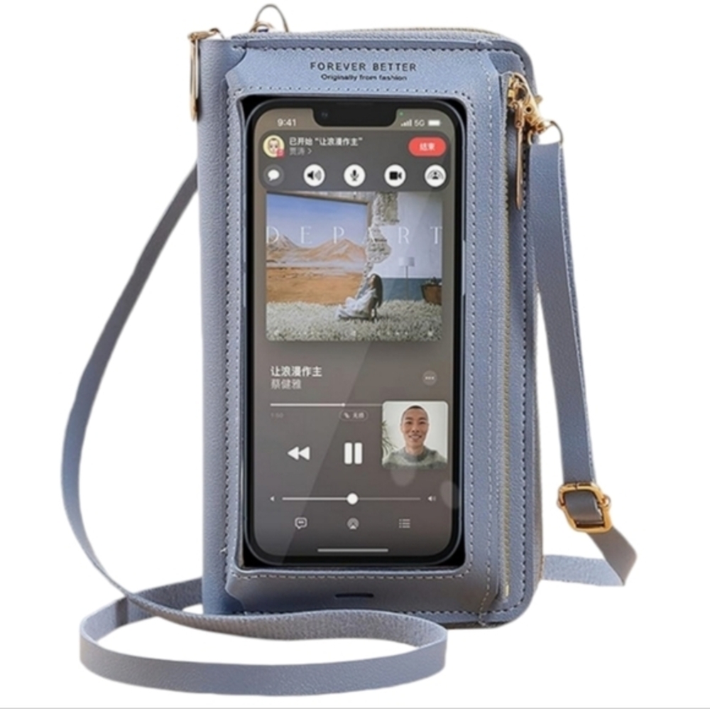 Small Crossbody Bag Touch Screen Phone‎ Case, Cellphone Purse Wallet PU Leather